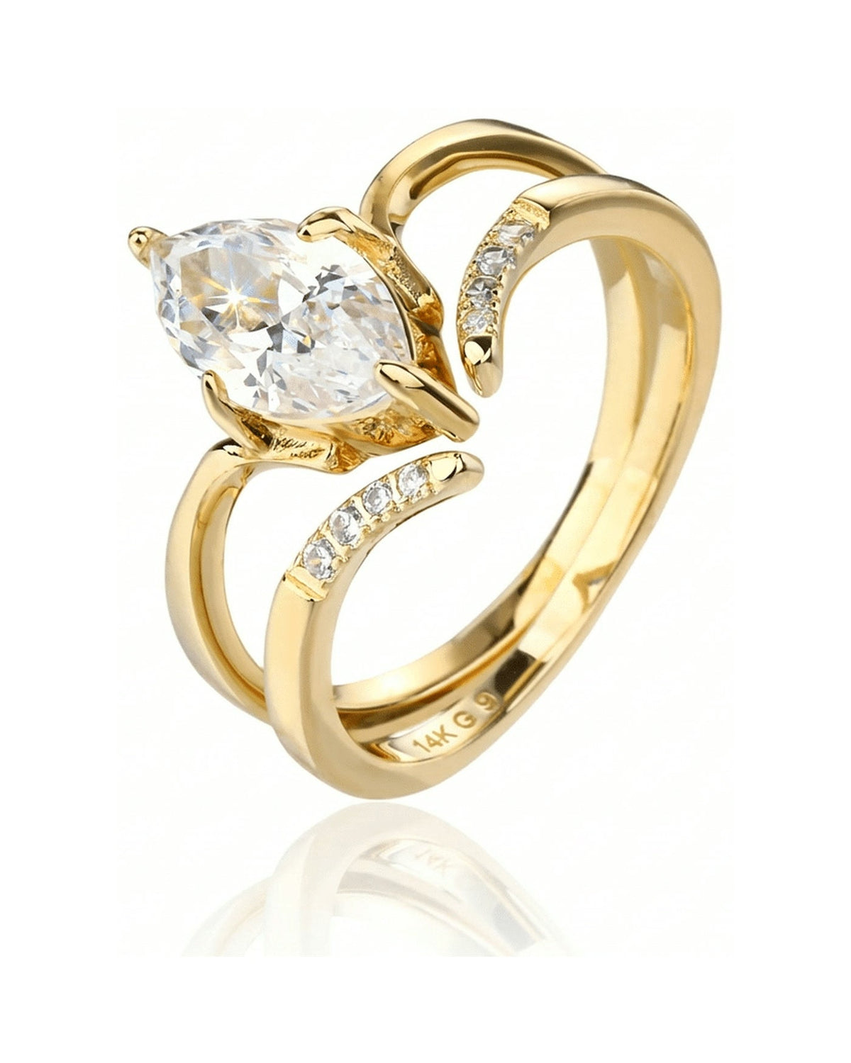 טבעת משובצת כסף 925 · דגם 907